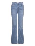 Flared Jeans With Opening Mango Blue