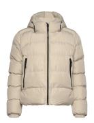 Hooded Sports Puffer Jacket Superdry Sport Beige