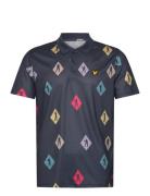 Polka Diamond Polo Shirt Lyle & Scott Sport Navy