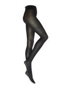 Natalie Stripe Tights Swedish Stockings Black