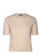 100% Wool Short-Sleeved Sweater Mango Beige