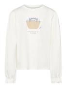 Printed Long Sleeve T-Shirt Mango White