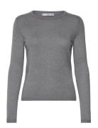 Fine-Knit Crew-Neck Sweater Mango Grey