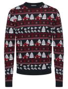 Onsxmas Reg 5 Jaq Crew Knit ONLY & SONS Navy