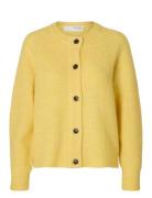 Slflulu Ls Knit Short Cardigan Noos Selected Femme Yellow