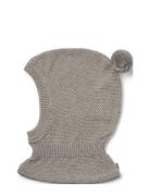 Knitted Balaclava Pomi Wheat Grey