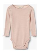 Wool Silk Body L/S Liea Wheat Pink