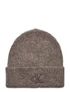 Thick Embroidery Beanie Calvin Klein Brown