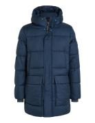 Long Hooded Quilt Puffer Mw Calvin Klein Navy