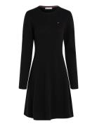 Soft Wool Flared C-Nk Swt Dress Tommy Hilfiger Black