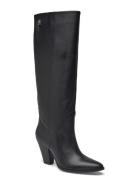 High Cowboy Heel Boot Leather Tommy Hilfiger Black