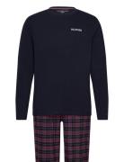 Ls Flannel Pj Set Print Tommy Hilfiger Navy