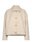 Short Wool Blend Jacket Calvin Klein Jeans Beige