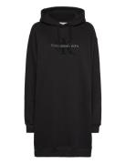 Chenille Monologo Hoodie Dress Calvin Klein Jeans Black