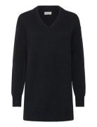 Textured Sweater V-Neck Dress Calvin Klein Jeans Black