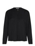 Fluid Viscose V-Neck Rlxd Blouse Tommy Hilfiger Black