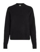 Boucle Rib C-Nk Relaxed Sweater Calvin Klein Black