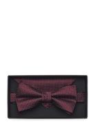 Polyester Bow Tie With Dots Lindbergh Black Burgundy