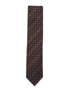 Wool Tie With Pattern 7 Cm Lindbergh Black Brown