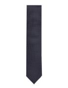 Polyester Tie With Dots 7 Cm Lindbergh Black Navy