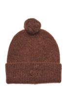 Ck Embroidery Airy Pompom Beanie Calvin Klein Brown