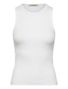 Core Rib Racer Tank Scotch & Soda White