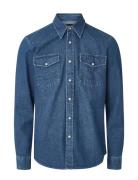 Classic Western Denim Shirt Lexington Clothing Blue