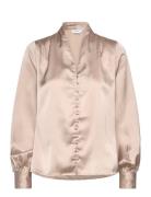 Remi Satin Blouse Bubbleroom Beige