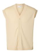 Slhtray Knit Merino Vest Cardigan Ex Selected Homme Cream