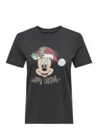 Onlmickey Life Reg S/S Top Box Xmas Jrs ONLY Black