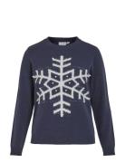 Visnowflake L/S Christmas Knit/Ka Vila Navy