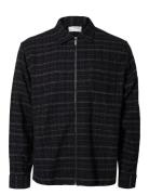 Slhjames Checks Zip Overshirt Selected Homme Black