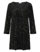 Vifaith V-Neck L/S Sequin Dress/Vol Vila Black