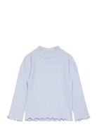 Turtleneck Long-Sleeved T-Shirt Mango Blue