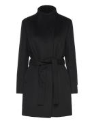 Wool Funnel Neck Coat Calvin Klein Black