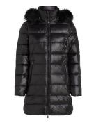 Gloss Down Tyra Coat With Fur Tommy Hilfiger Black