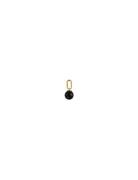 St Drop Charm 5Mm Gold Plated Design Letters Black