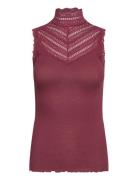 Rmwbalta Sl Turtleneck Lace Top RM By Rosemunde Burgundy