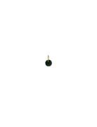 Dark Green Marble Charm 6Mm W/Gold Bail Design Letters Green