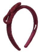 Bow Slim Beaded Hairbrace Becksöndergaard Burgundy