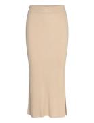 Fine Knit Rib Skirt Davida Cashmere Beige