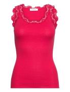 Rwbabette Sl U-Neck Long Lace Top Rosemunde Red