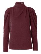 Slfmarwa Ls High Neck Top Selected Femme Burgundy