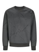 Jjkey Sporty Loose Aop Sweat Crew Ln Jnr Jack & J S Grey