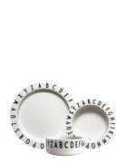 Eat & Learn Plate Set Design Letters White