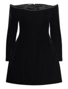 Nadene Velour Hourglass Dress Bardot Black