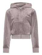 Diamante Zip Through Hoodie Juicy Couture Grey