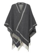 Palma Recycled Wool Blend Fringe Poncho Lexington Clothing Grey