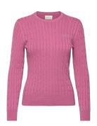 Stretch Cotton Cable C-Neck GANT Pink