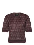 Short Sleeve Jacquard Pullover Scotch & Soda Burgundy